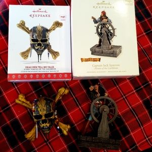 Set of 2 Pirates of the Caribbean Hallmark Keepsake Ornaments
